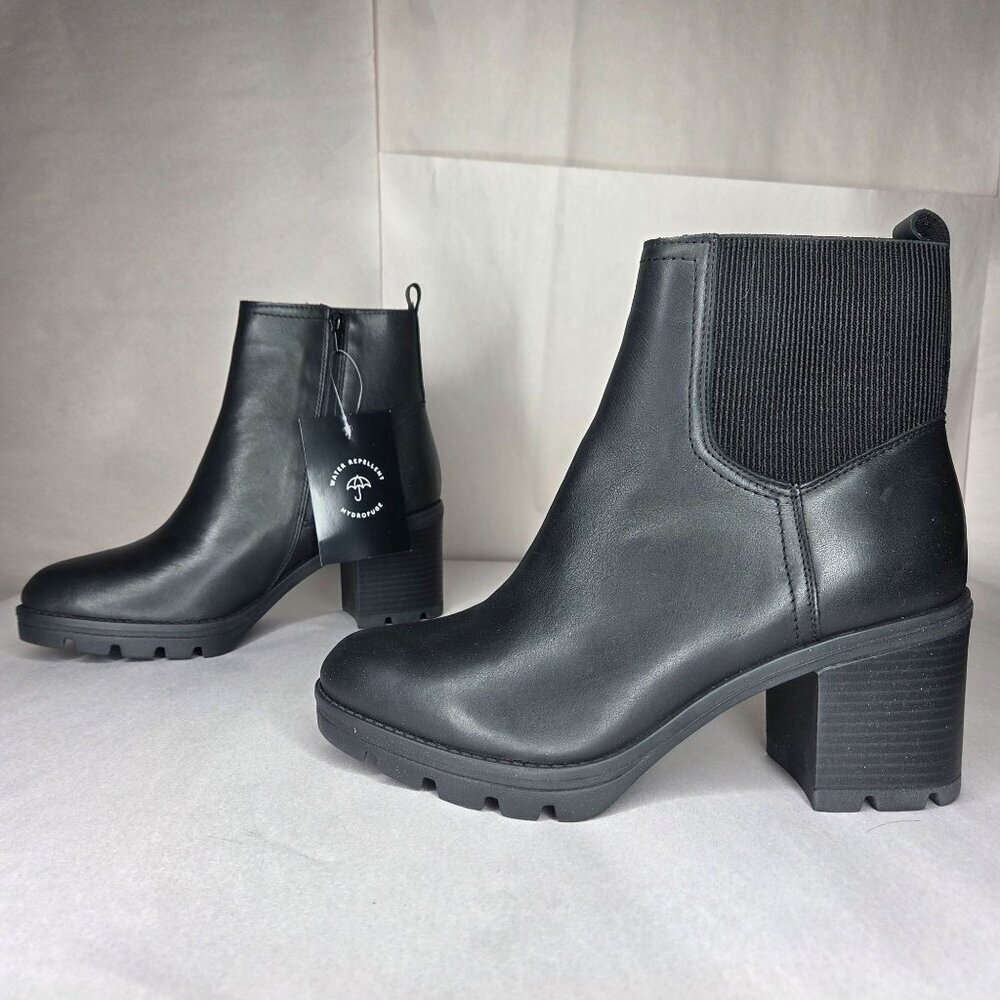 Naturalizer Verney Black Waterproof Leather Boots, Size: 10 W
